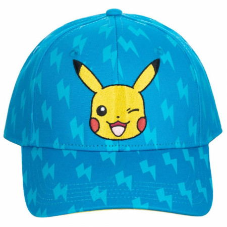 Pokemon Pikachu Lightning Bolt All Over Print Adjustable Snapback Hat